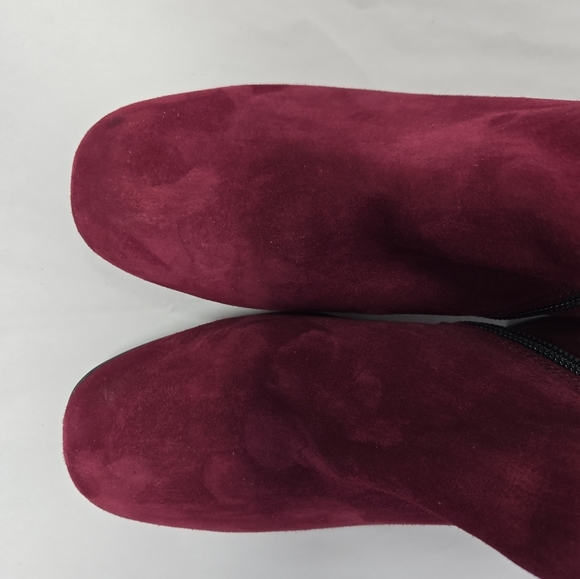 Paul Green Women's Suede Burgundy Ankle Boots Sz 5.5 =8 - Picture 11 of 16